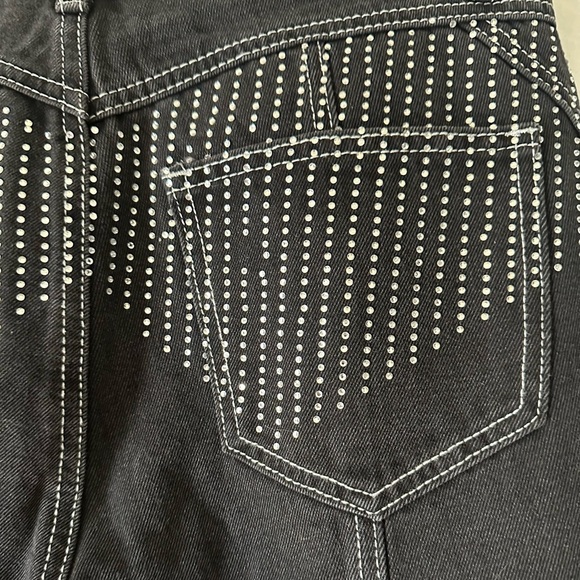 Nasty Gal rhinestone dark wash mom jeans, size 4 - Picture 8 of 10